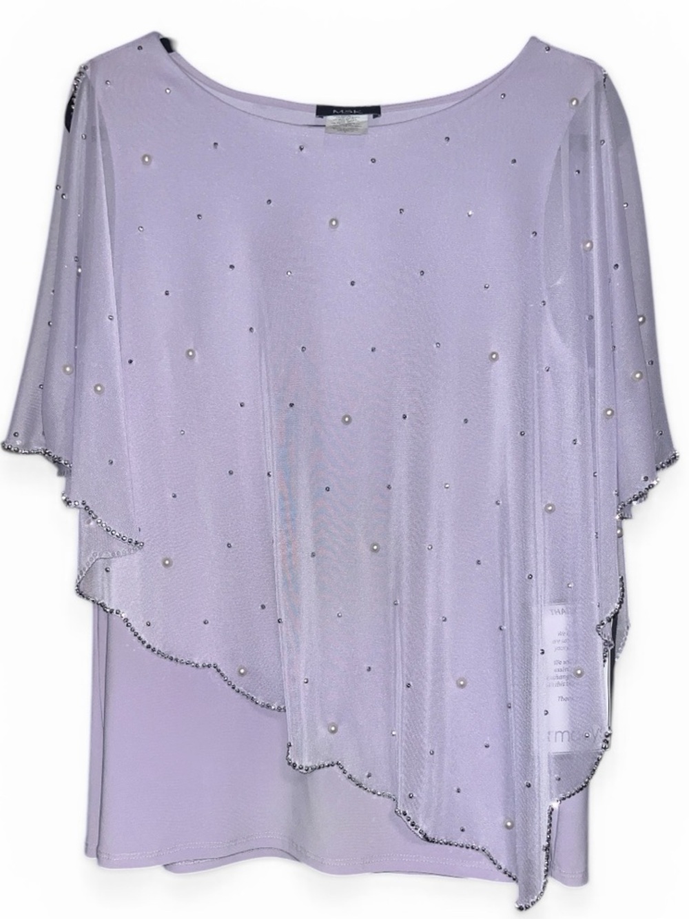 Msk Embellished Asymmetrical
Overlay Top